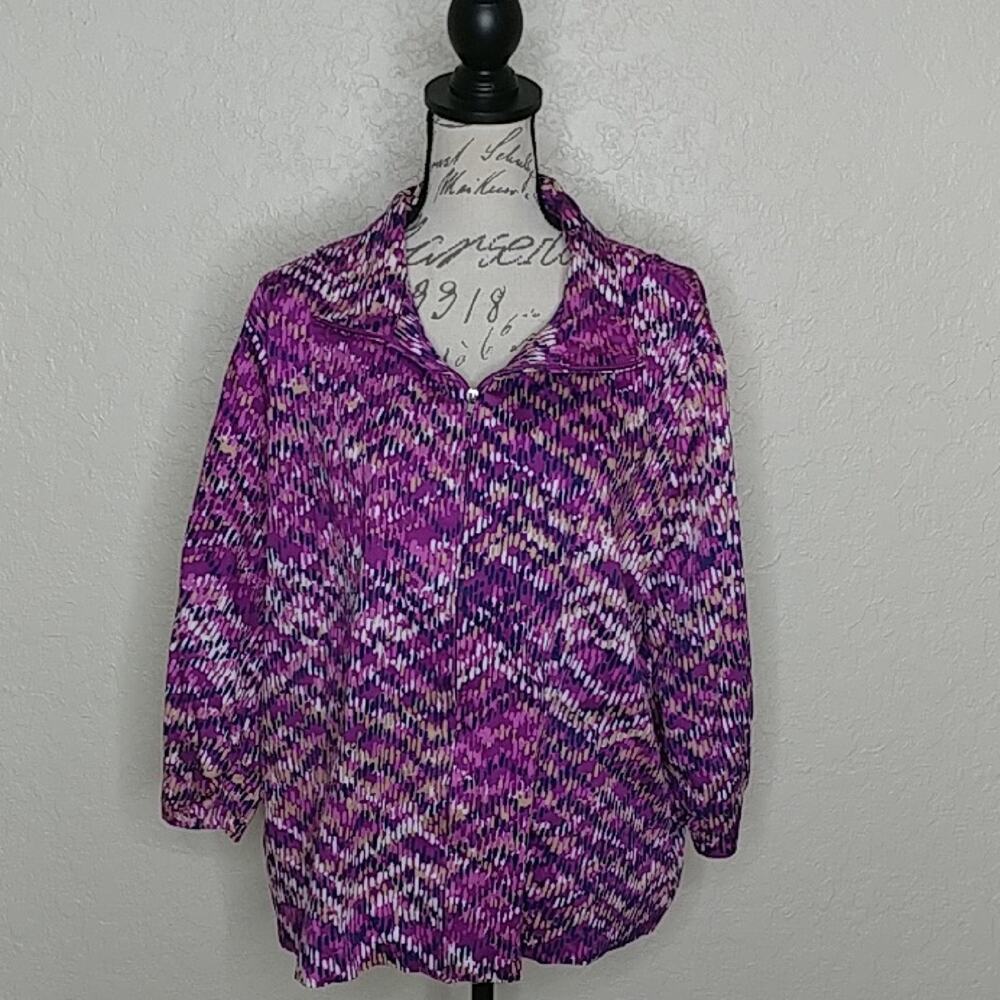 Bon Worth Multicolored‎ Zip Front Jacket Size XL